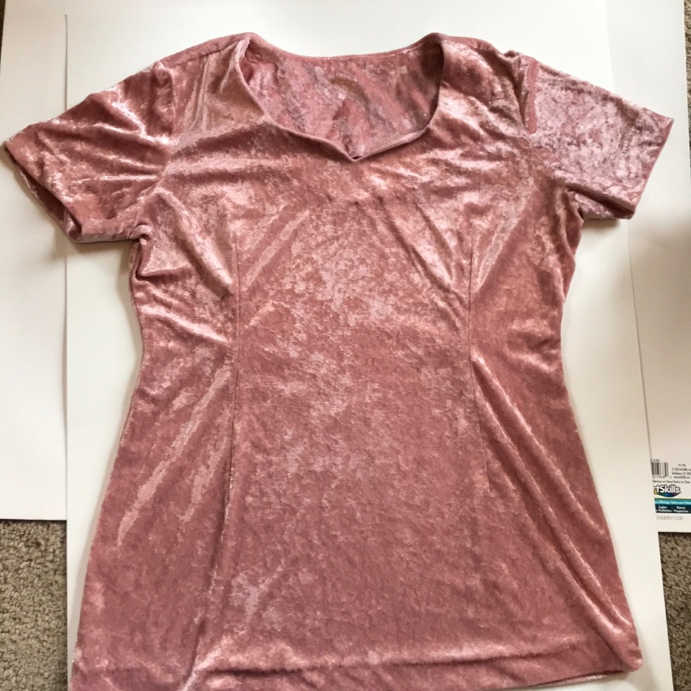 Rose Crushed Velvet Top
